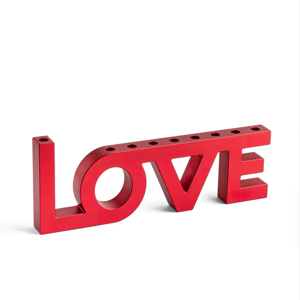 LOVE Chanukiah in Red by the Israel Museum