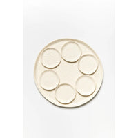 Ceramic Porcelain Seder Plate with dishes in White with Patterns by Maiyan