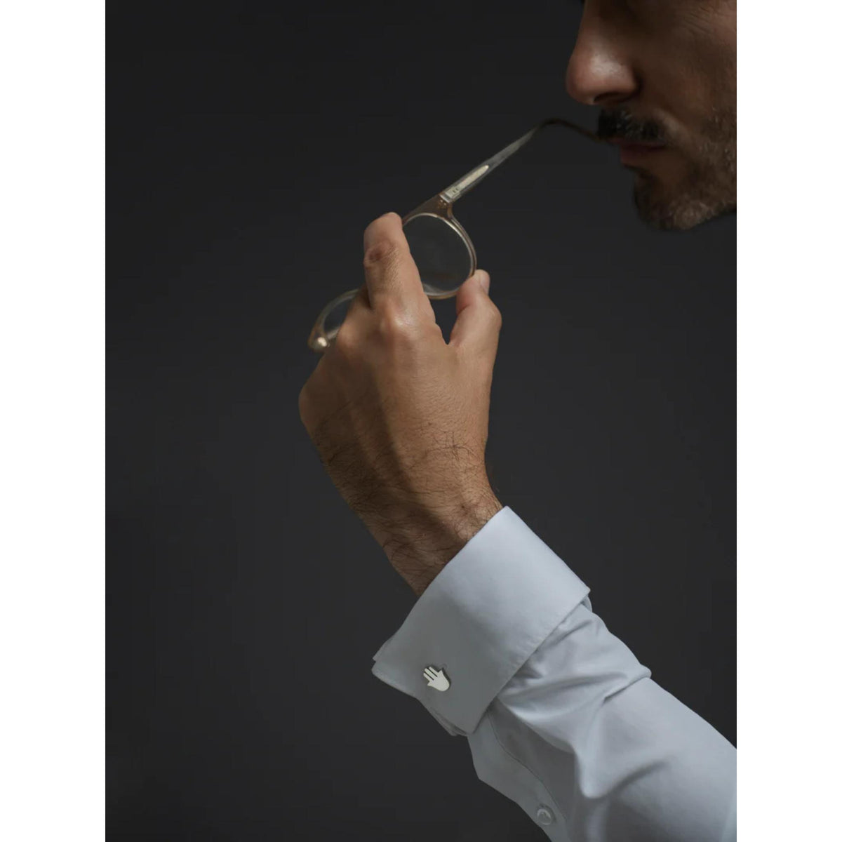 Hamsa Cufflinks in recycled Sterling 925 Silver by Oriya