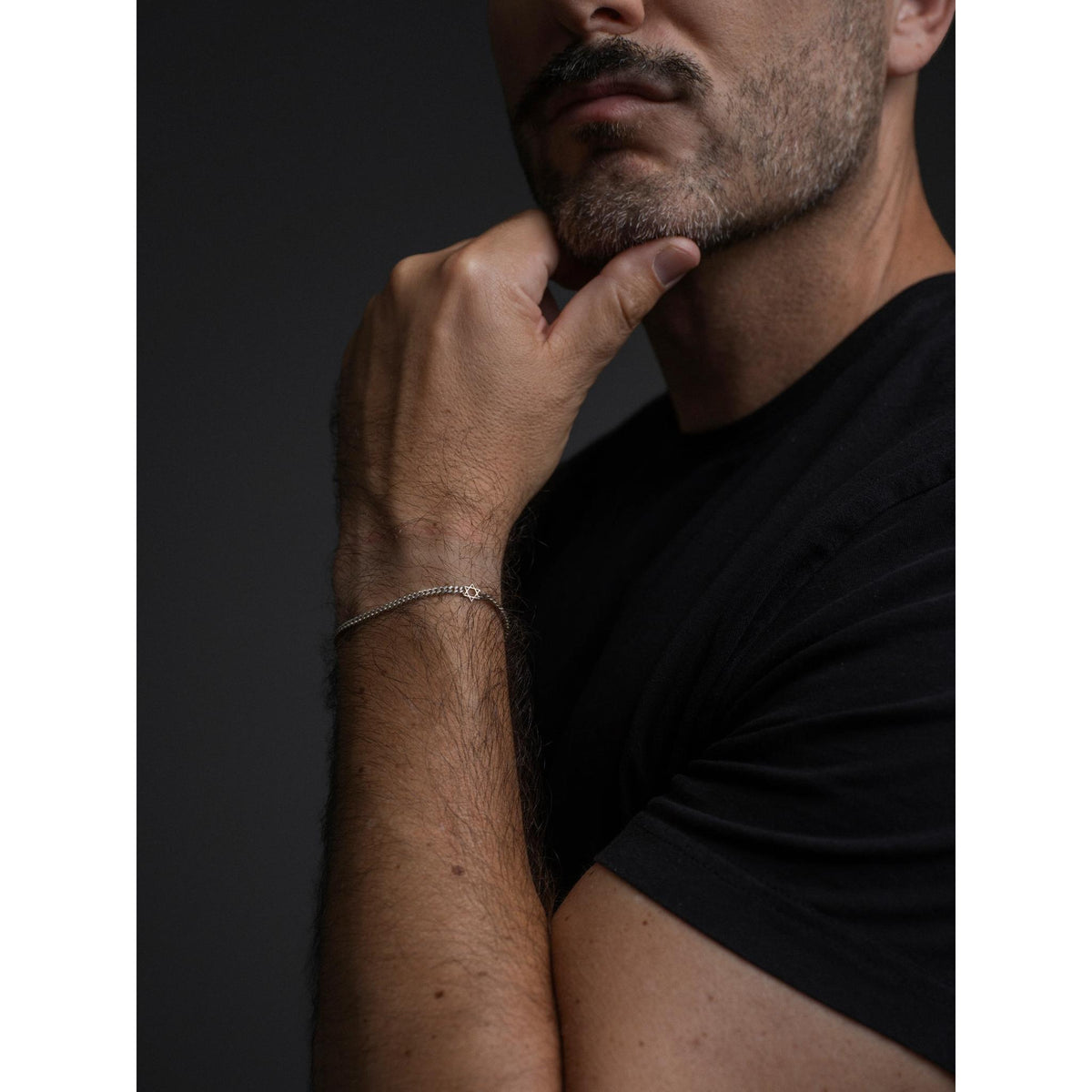 Men's Shelev Bracelet in recycled Sterling Silver 925 - Star Of David Edition by Oriya