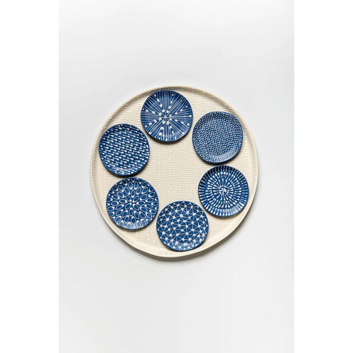 Ceramic Porcelain Seder Plate with dishes in White and blue with Patterns by Maiyan