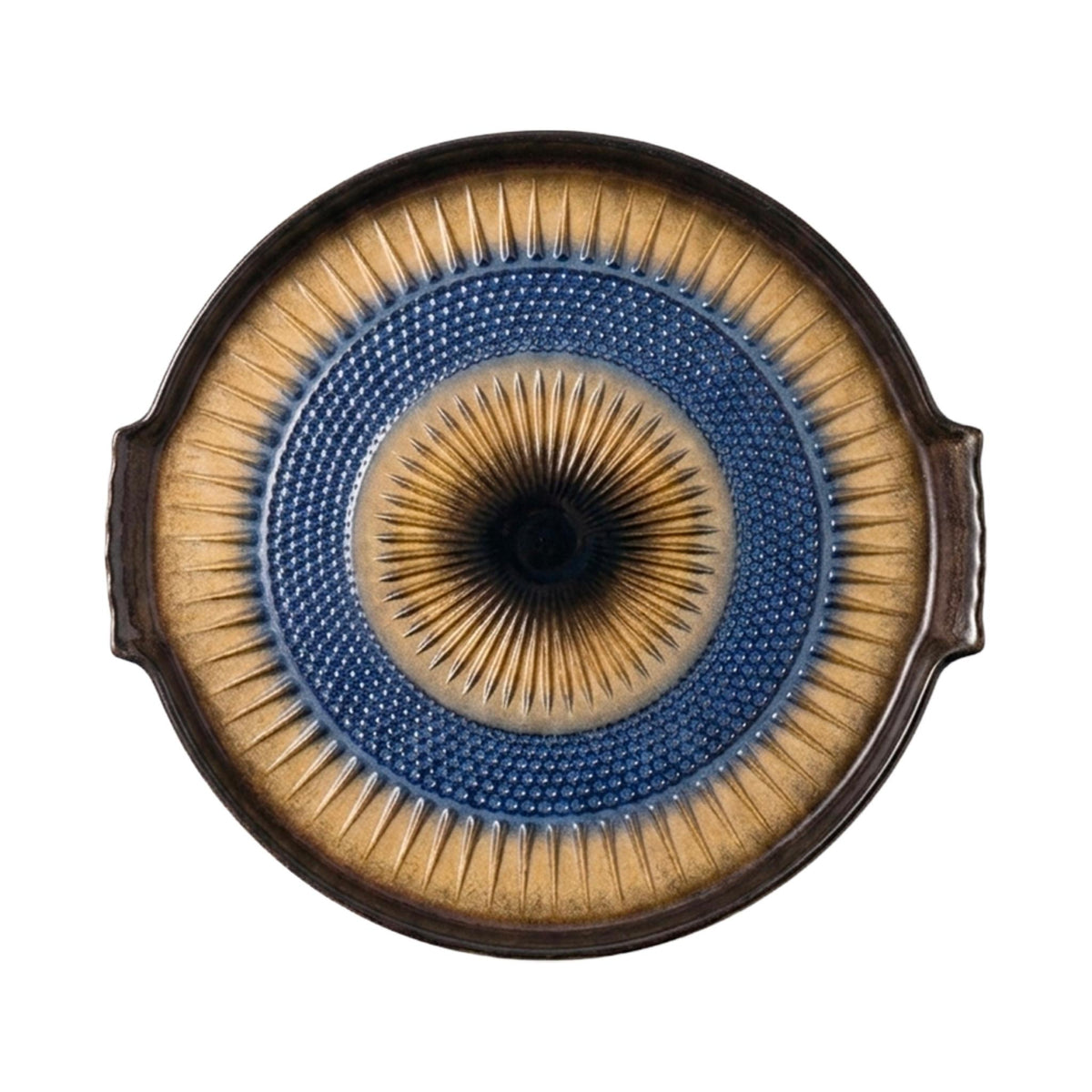 Blue and Gold Evil Eye Tray (30cm) by Aulicia