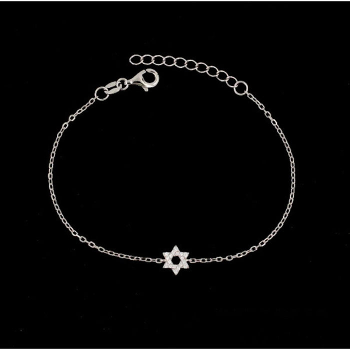 Tiny Star of David Bracelet in Silver with CZ by Penny Levi