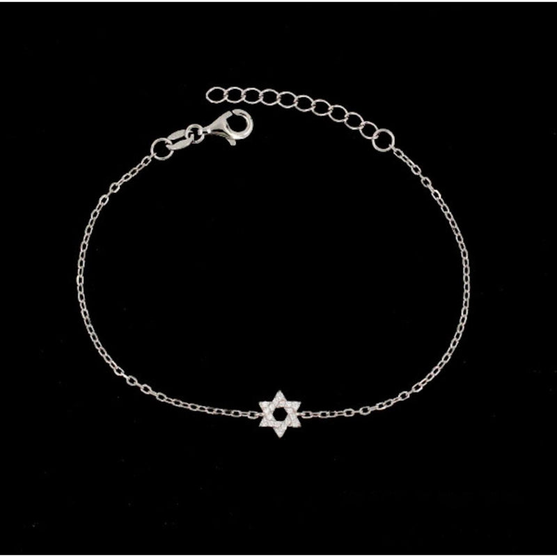 Tiny Star of David Bracelet in Silver with CZ by Penny Levi