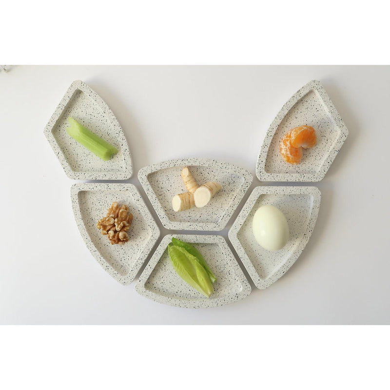 Modular Seder Plate in White Granite by Graciela