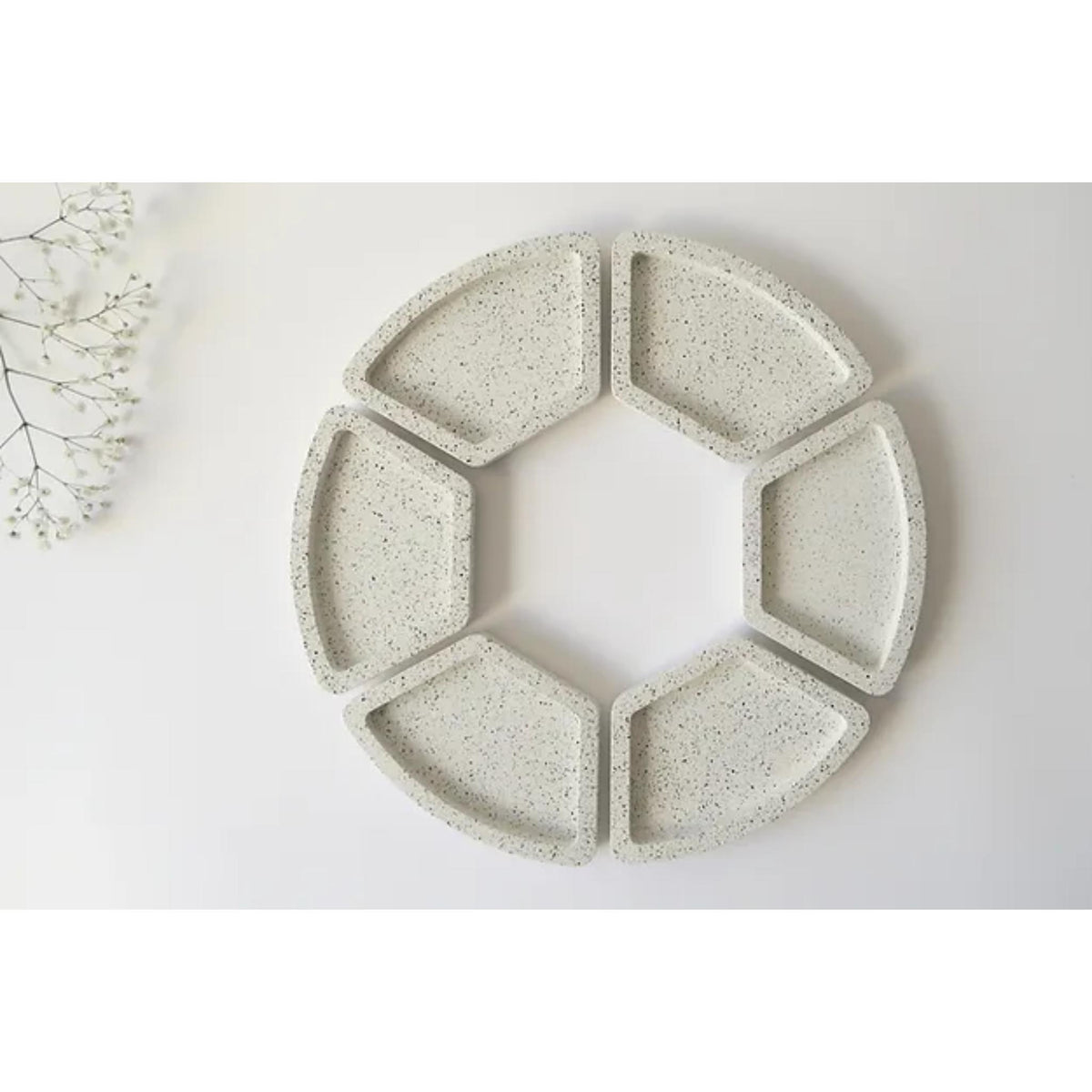 Modular Seder Plate in White Granite by Graciela