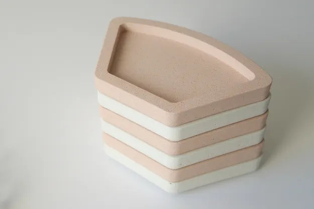 Modular Seder Plate in Light White and Terracotta by Graciela