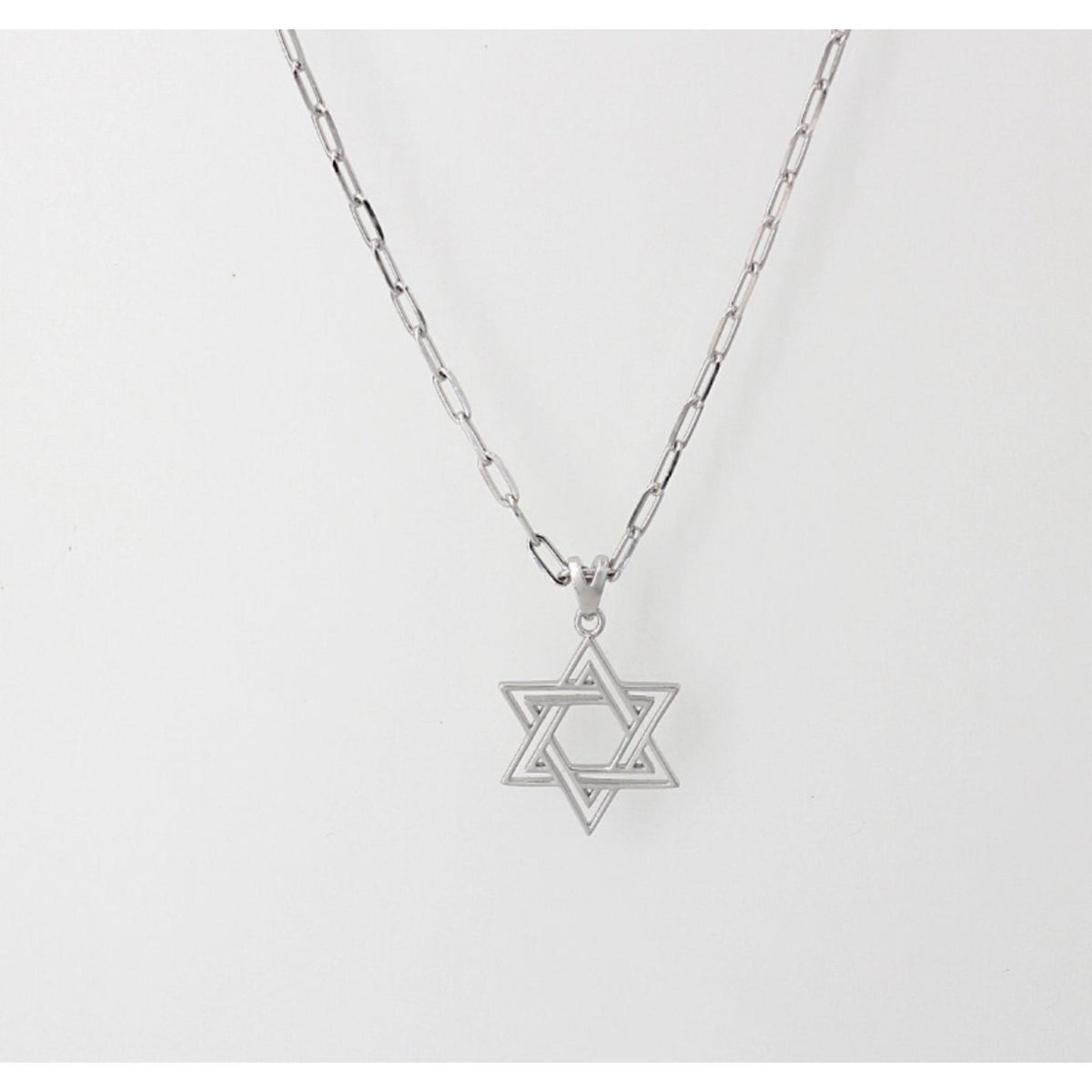 Men's Star of David Pendant on Paper Clip Chain by Penny Levi