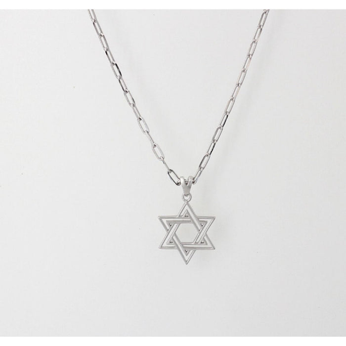 Men's Star of David Pendant on Paper Clip Chain by Penny Levi