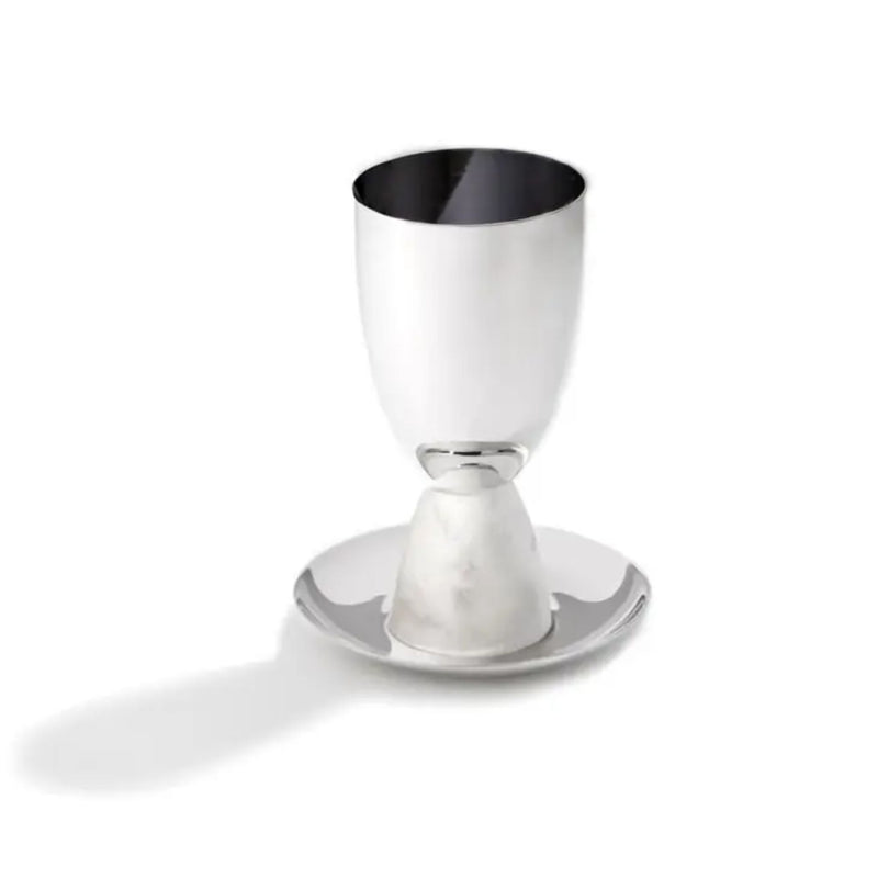 Coluna Kiddush Cup in Marble & Silver by Anna New York