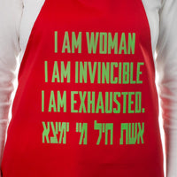 Invincible Woman-in-red Jewish Apron by Barbara Shaw