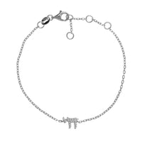 Chai 'Life' Bracelet in Silver with CZ by Penny Levi