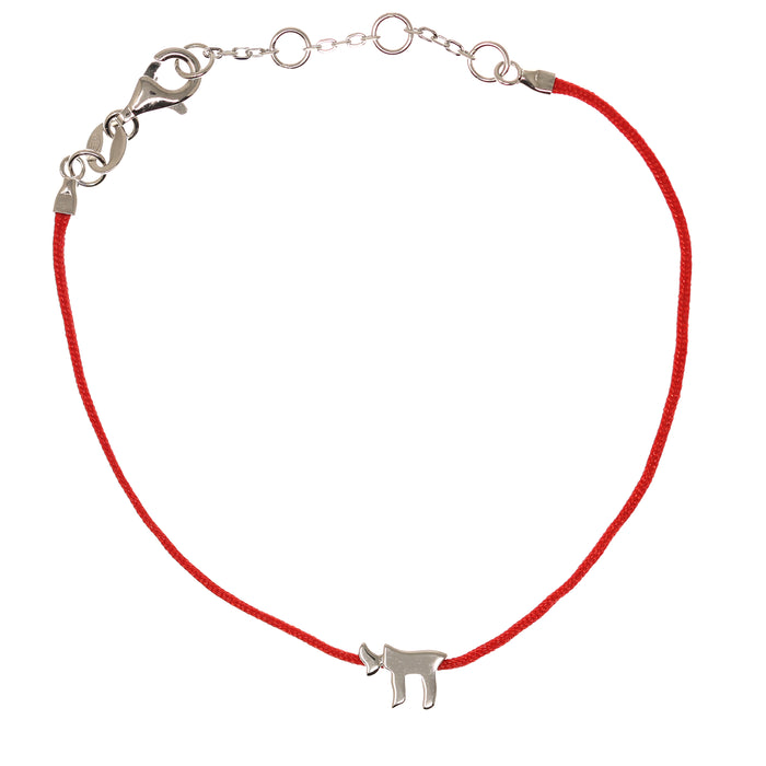 Men's Red Kabbalah Bracelet with Silver Chai by Penny Levi