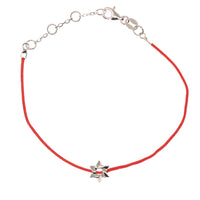 Men's Red Kabbalah Bracelet with Silver Star Of David  by Penny Levi