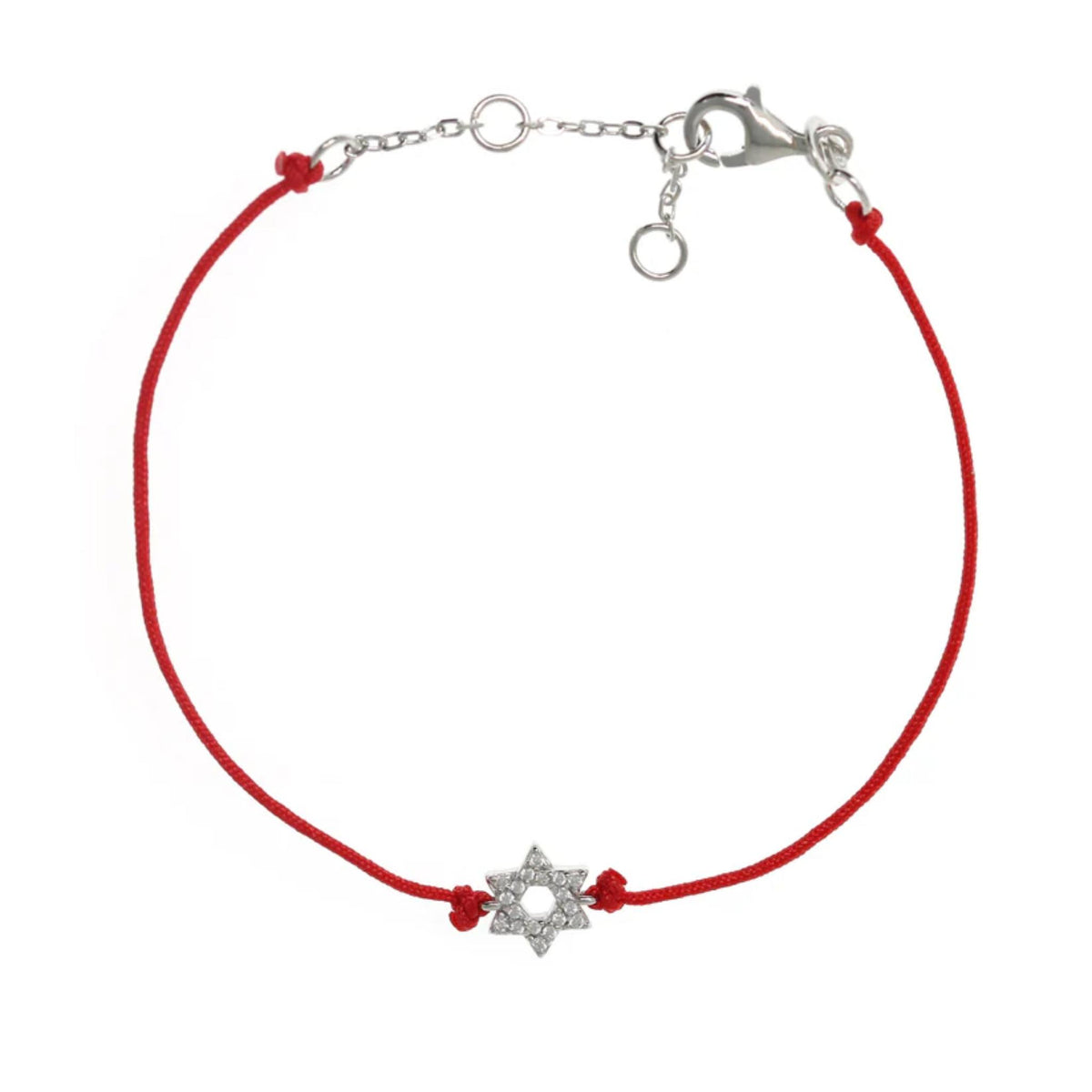 Star of David Red String Kabbalah Bracelet in Silver by Penny Levi