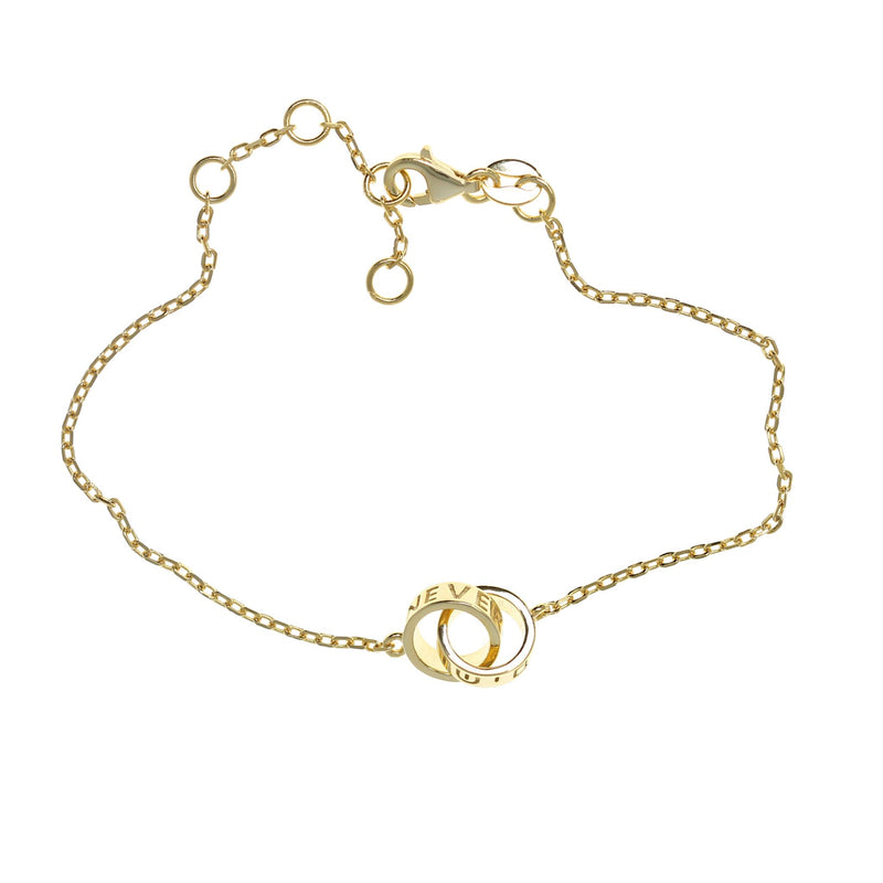 Never Forget/ Am Yisrael Chai Links Braclet in Gold by Penny Levi