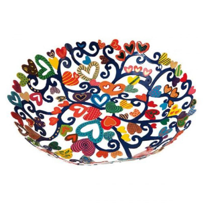 Hand Painted Laser Cut Bowl Large in Hearts by Yair Emanuel