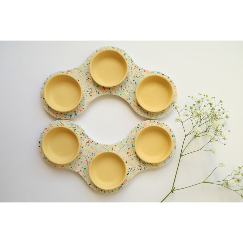 'Better Together' Granite Seder Plate in Terazzo Yellow by Graciela