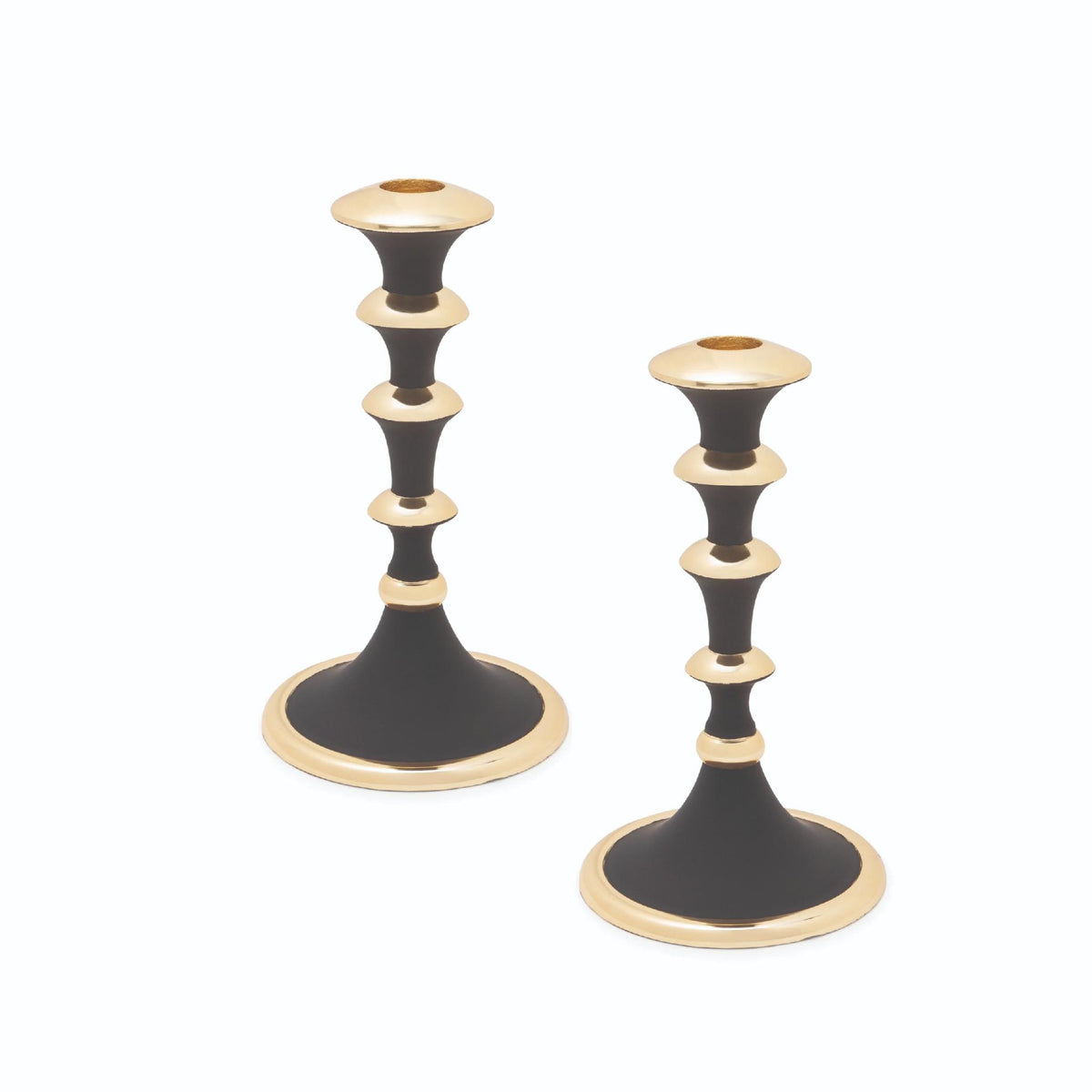 Black and Gold Shabbat Candlesticks