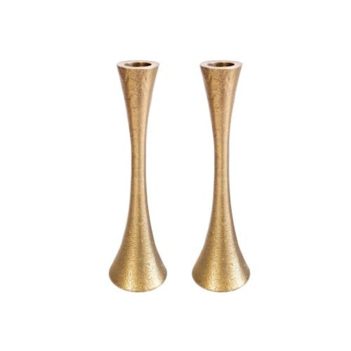 Handmade Textured Brass Candlesticks by Yair Emanuel