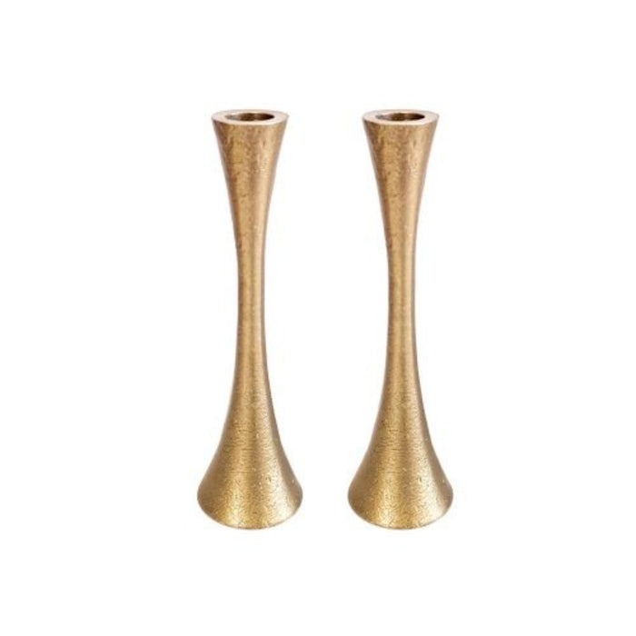 Handmade Textured Brass Candlesticks by Yair Emanuel