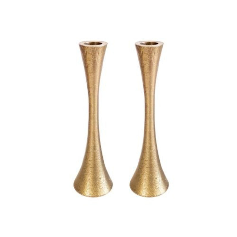 Handmade Textured Brass Candlesticks by Yair Emanuel