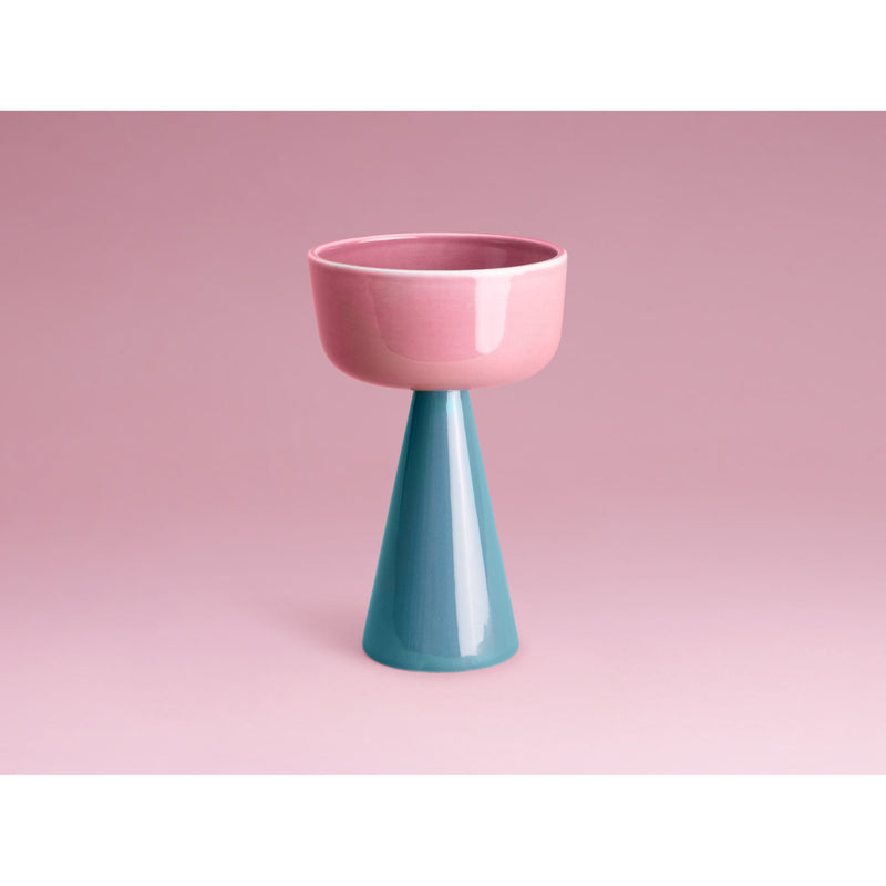 Ceramic Cone Kiddush Cup in Berry/Spruce by Tchotchke