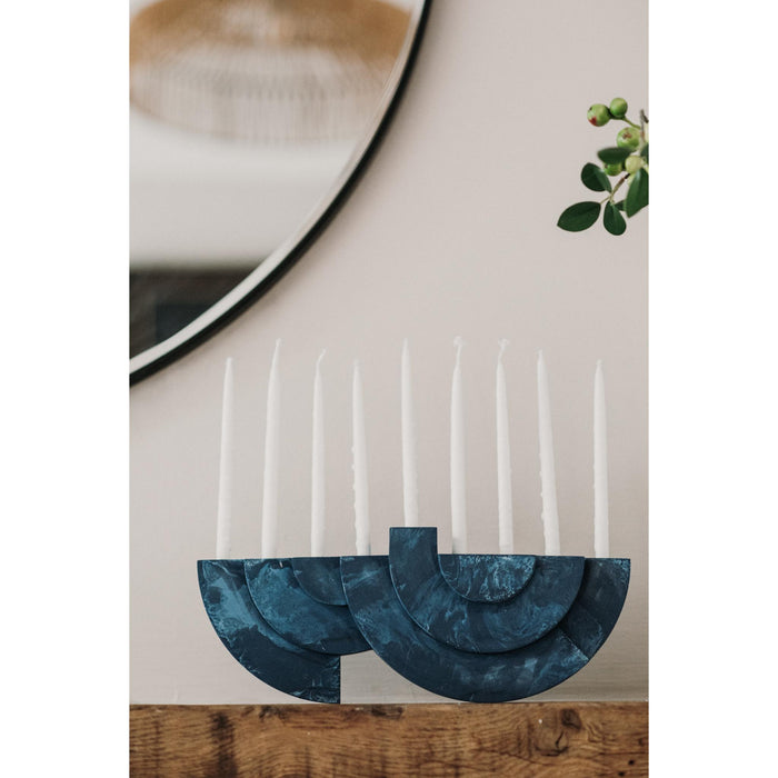 Blue Marble Chanukiah by Or'el Design