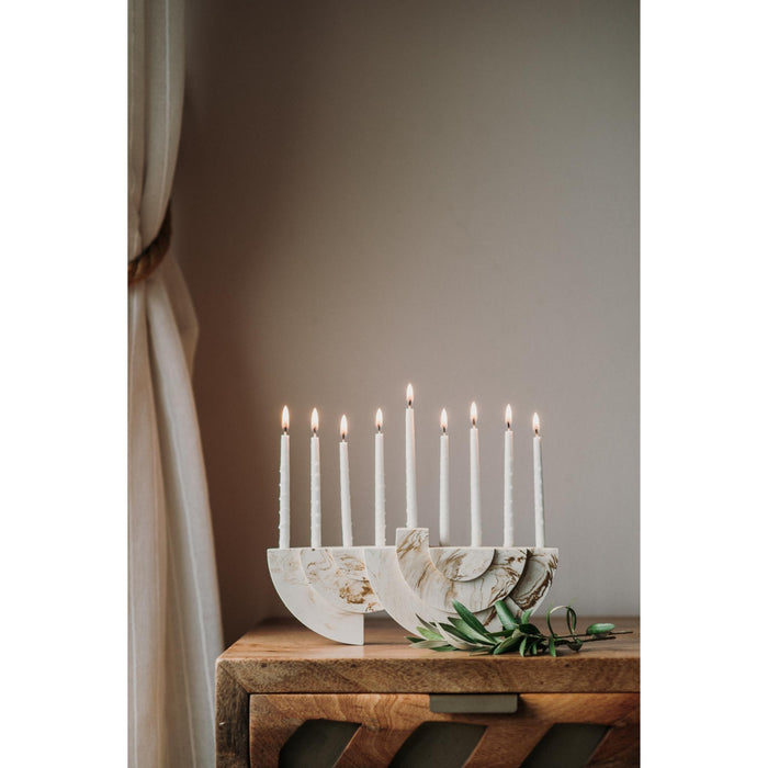 White/Brown Chanukiah by Or'el Design