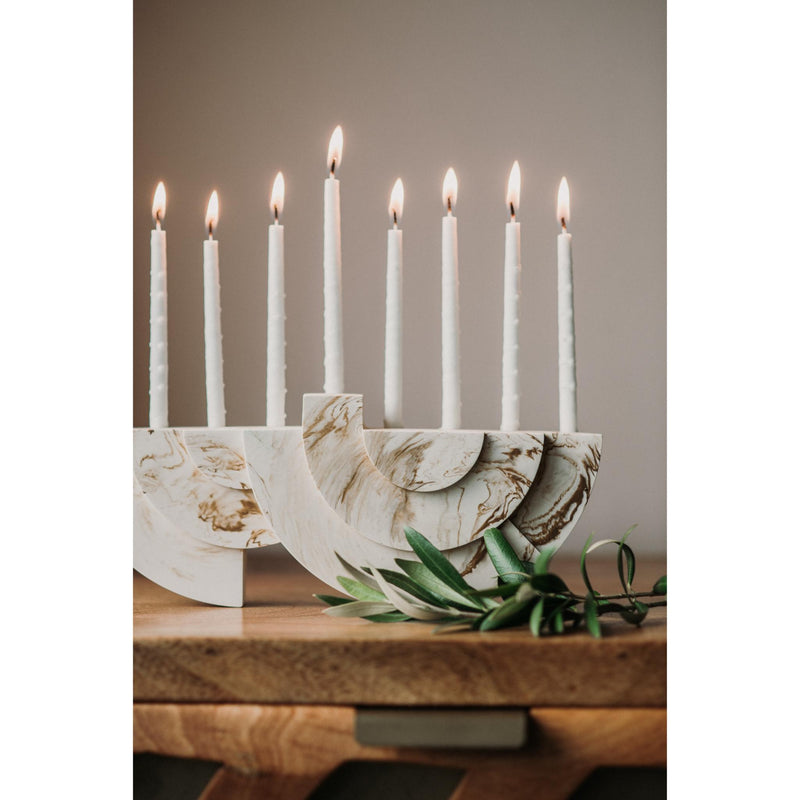 White/Brown Chanukiah by Or'el Design