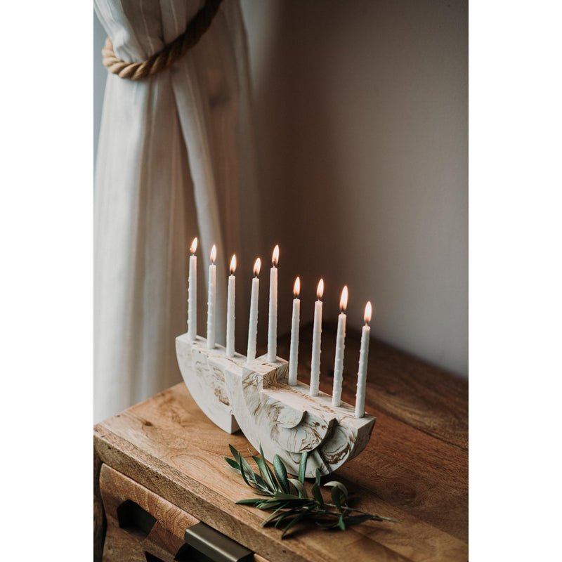 White/Brown Chanukiah by Or'el Design