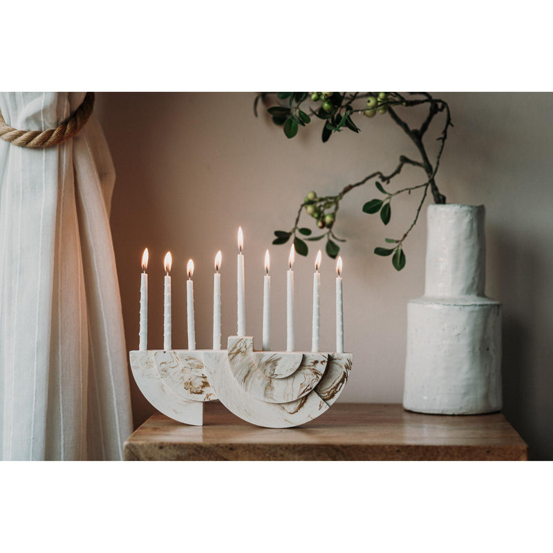 White/Brown Chanukiah by Or'el Design