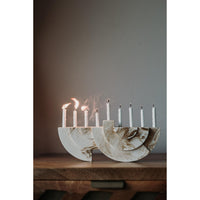White/Brown Chanukiah by Or'el Design