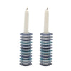 Blue Discs Tall Candlesticks by Yair Emanuel