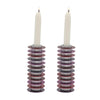 Maroon Discs Tall Candlesticks by Yair Emanuel