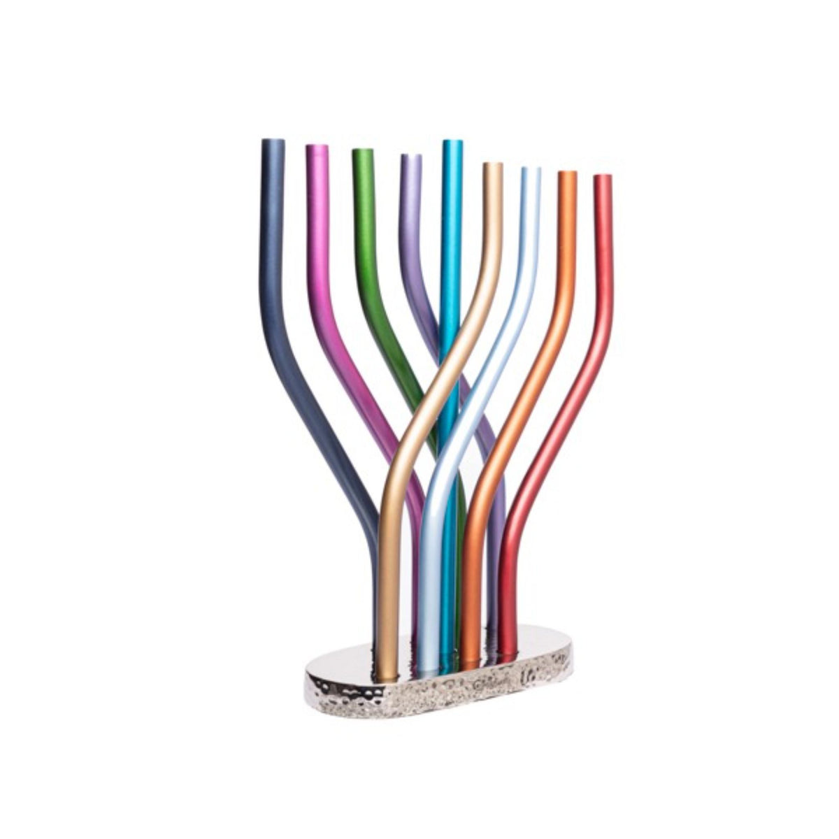 Flame Chanukiah in Multi Colours by Yair Emanuel