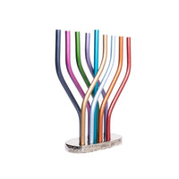Flame Chanukiah in Multi Colours by Yair Emanuel