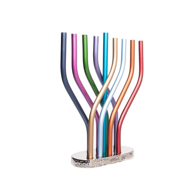 Flame Chanukiah in Multi Colours by Yair Emanuel