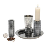 Discs Havdalah Set Matt and Shiny Greys by Yair Emanuel