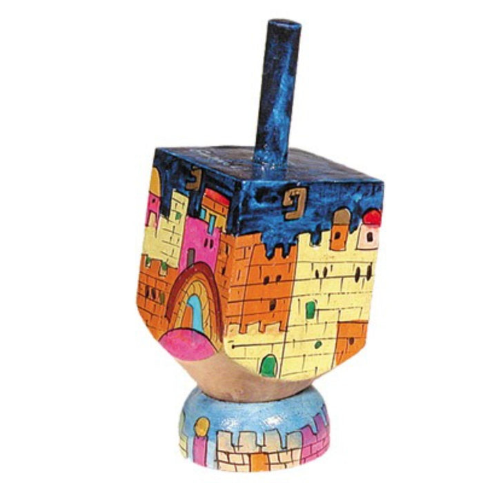 Jerusalem 'Sham' Dreidel with Stand by Yair Emanuel