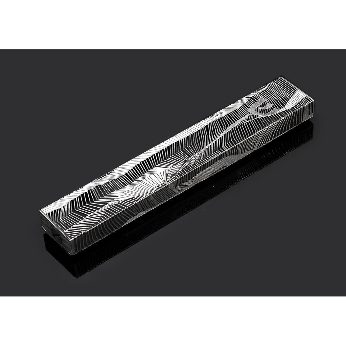 XL Line Mezuzah in Black and Silver by Metalace Art