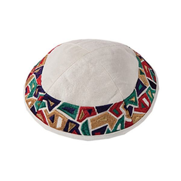 Magen David Medium with Matching Bag/Kippah in Multi Coloured Stripe by Yair Emanuel