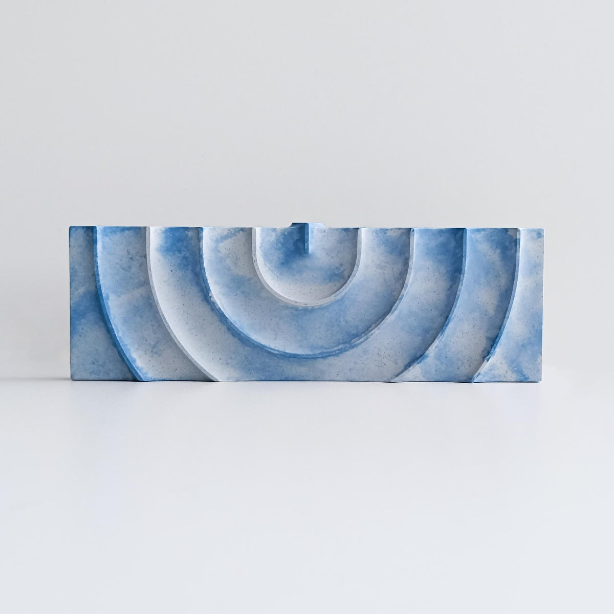 'Ripples' Marbles Concrete Chanukiah by Logifaces