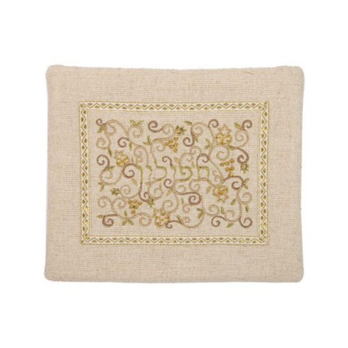 Tallit Bag Pomegranates in Natural Linen by Yair Emanuel