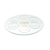 Glass Seder Tray with Gold