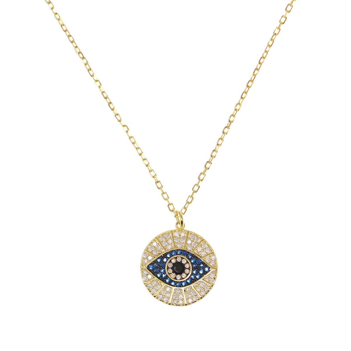 Gold Plated Evil Eye Necklace – CZ Pendant | Penny Levi