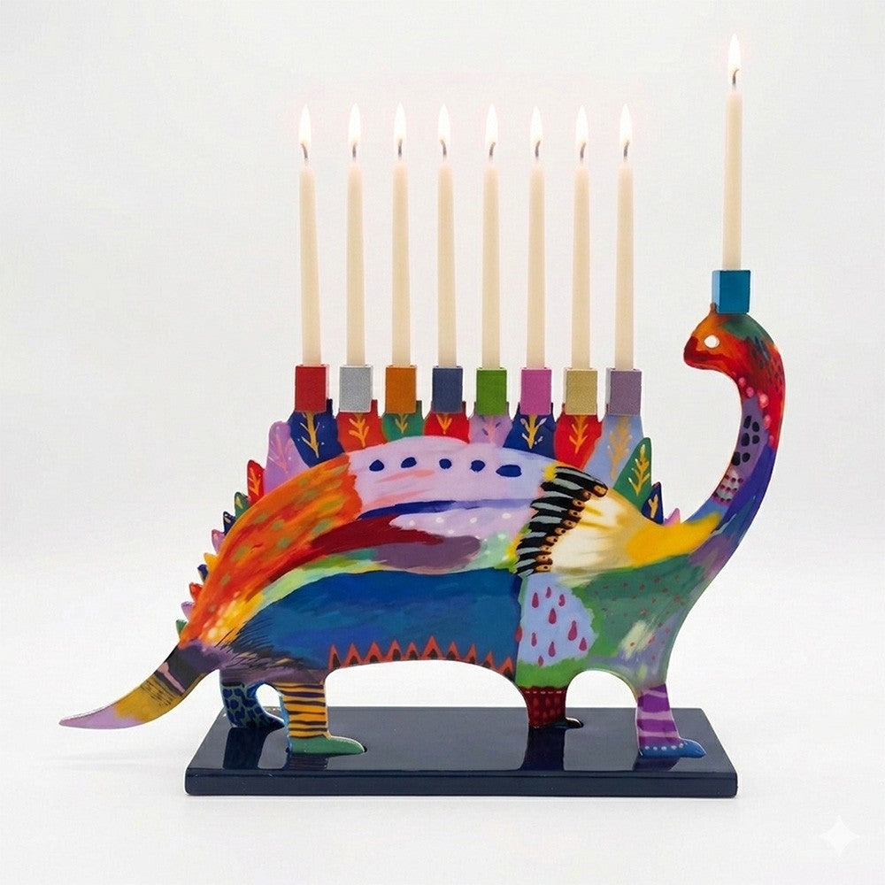 Dinosaur Chanukiah by Yair Emanuel