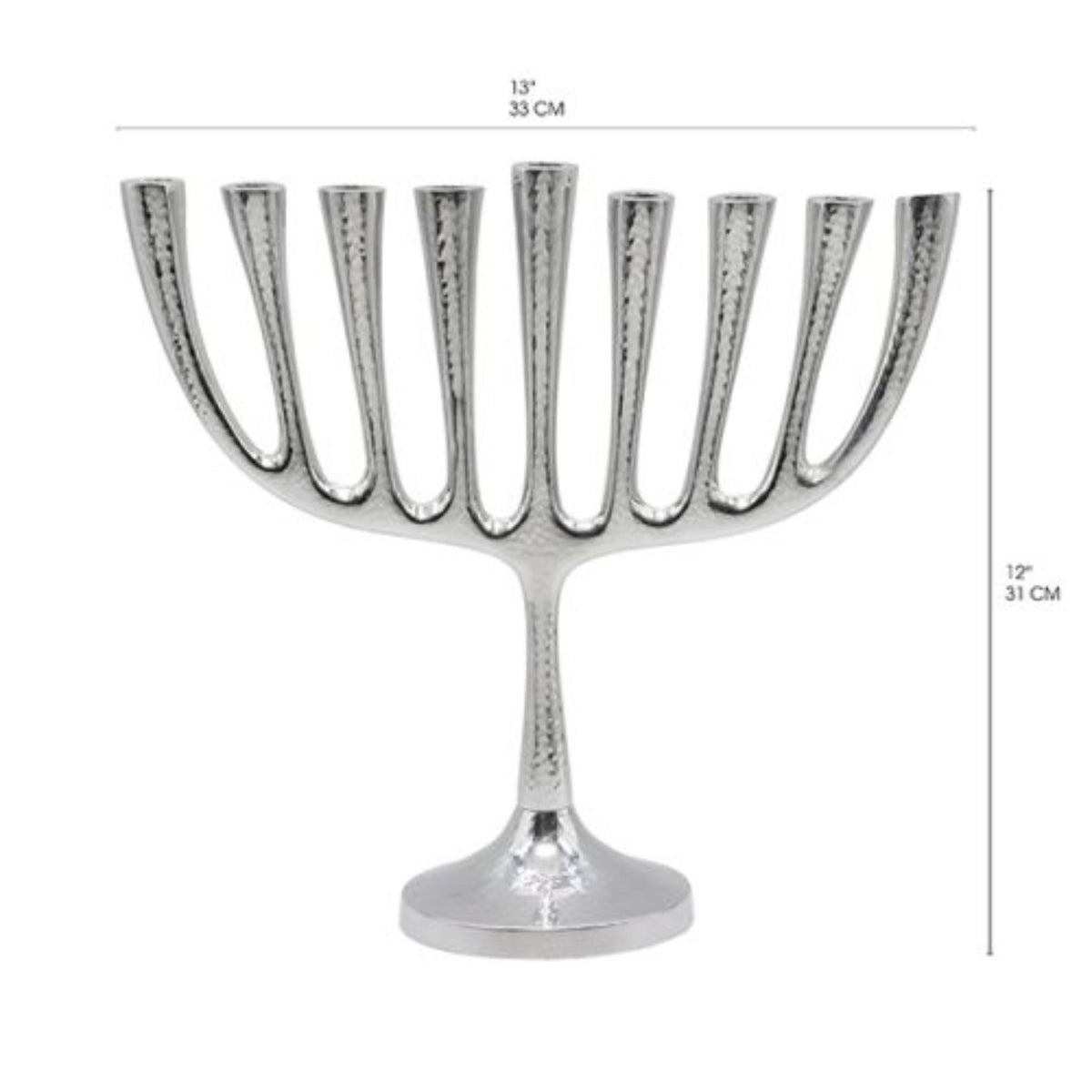 Classic Large Hammered Branch Chanukiah Menorah by Yair Emanuel