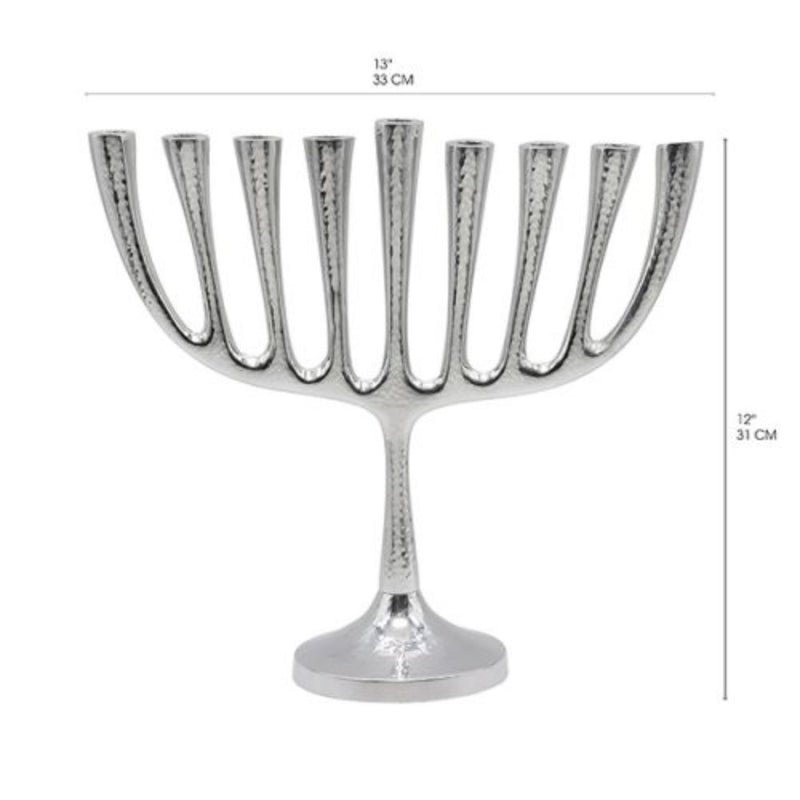 Classic Large Hammered Branch Chanukiah Menorah by Yair Emanuel