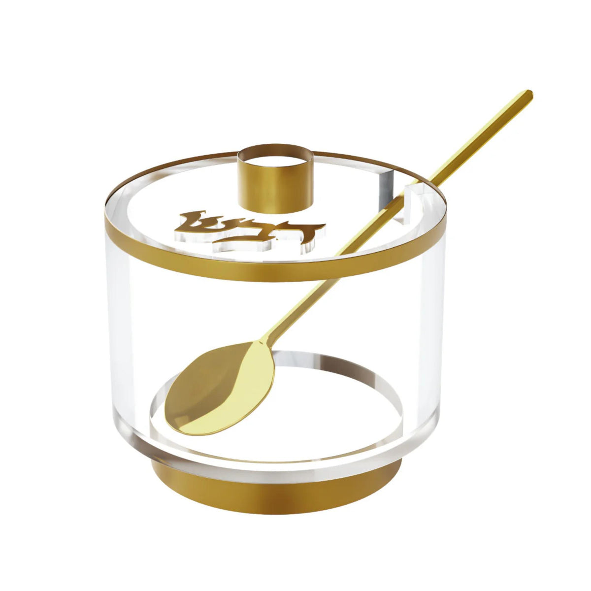 Gold Acrylic Honey Dish with Magnetic Lid by Feldart